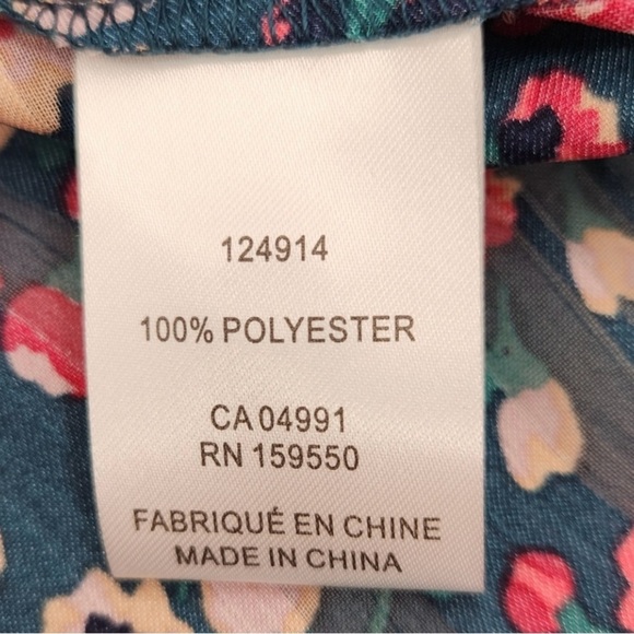 Madison d’Amelie Green Floral Top Sleeveless Pleated Blouse, Rich Colors. Sz M - Picture 9 of 16